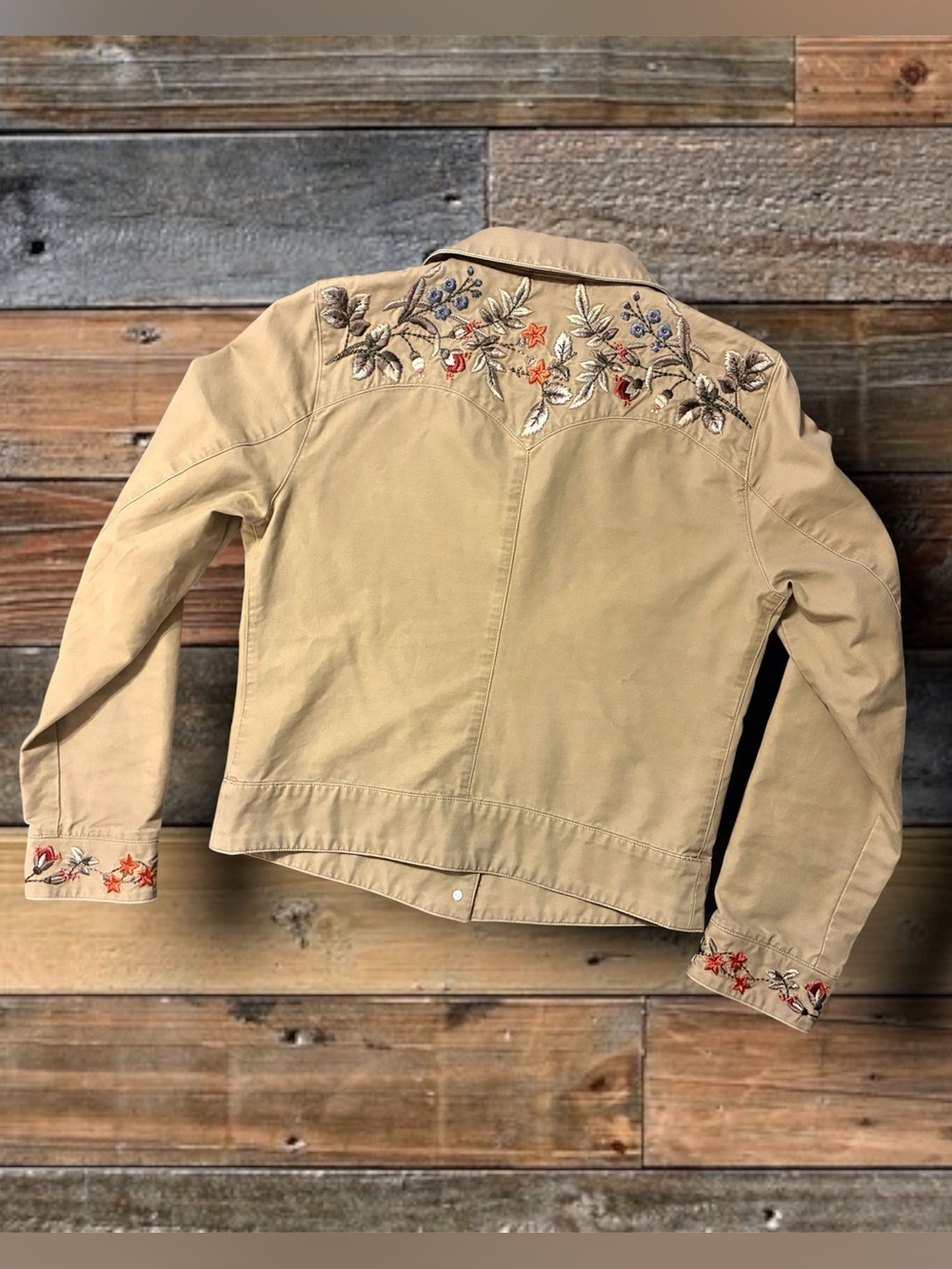 RALPH LAUREN EMBROIDERED WESTERN STYLE CANVAS JACKET- WOMEN'S SIZE SMALL